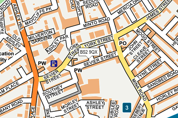 BS2 9QX map - OS OpenMap – Local (Ordnance Survey)