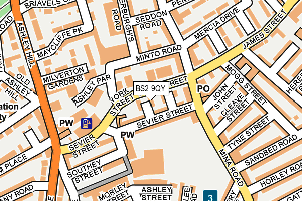 BS2 9QY map - OS OpenMap – Local (Ordnance Survey)