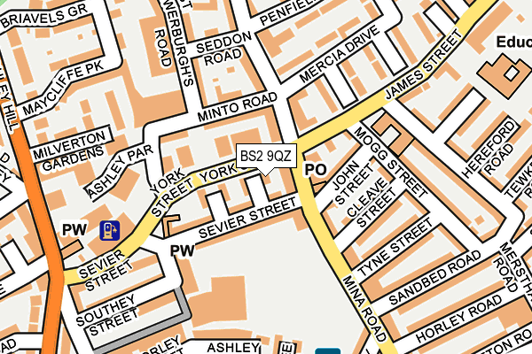 BS2 9QZ map - OS OpenMap – Local (Ordnance Survey)