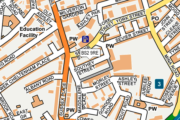 BS2 9RE map - OS OpenMap – Local (Ordnance Survey)