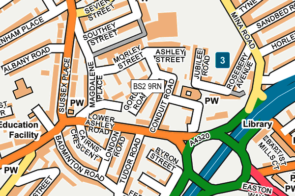 BS2 9RN map - OS OpenMap – Local (Ordnance Survey)