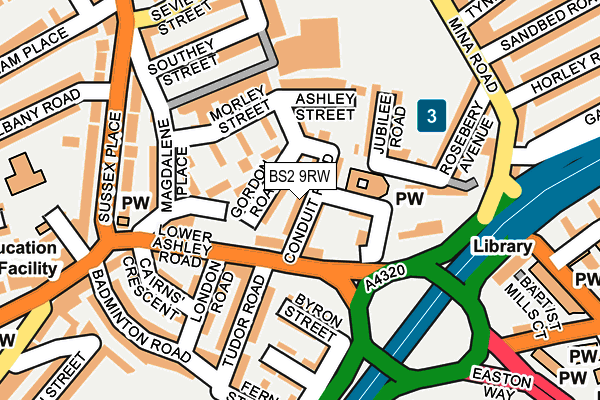 BS2 9RW map - OS OpenMap – Local (Ordnance Survey)