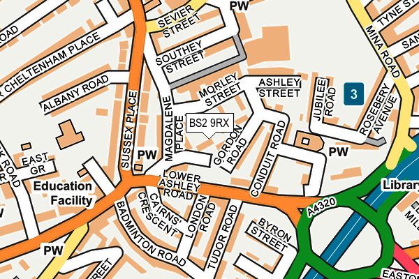 BS2 9RX map - OS OpenMap – Local (Ordnance Survey)