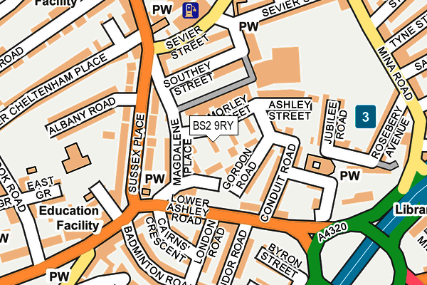 BS2 9RY map - OS OpenMap – Local (Ordnance Survey)