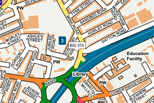 BS2 9TA map - OS OpenMap – Local (Ordnance Survey)