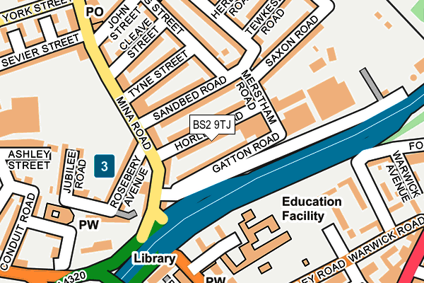 BS2 9TJ map - OS OpenMap – Local (Ordnance Survey)