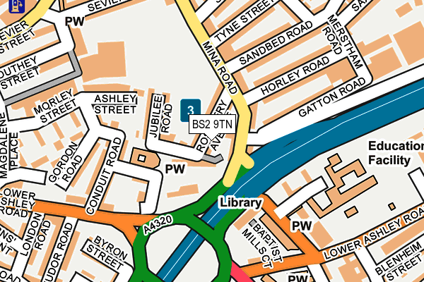 BS2 9TN map - OS OpenMap – Local (Ordnance Survey)