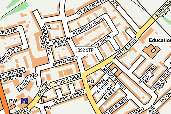 BS2 9TP map - OS OpenMap – Local (Ordnance Survey)