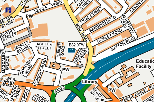 BS2 9TW map - OS OpenMap – Local (Ordnance Survey)