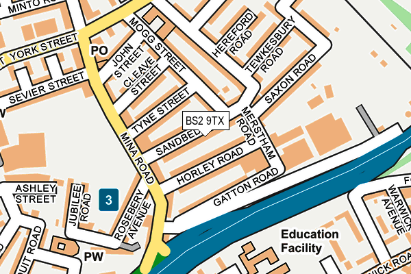 BS2 9TX map - OS OpenMap – Local (Ordnance Survey)
