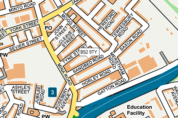 BS2 9TY map - OS OpenMap – Local (Ordnance Survey)