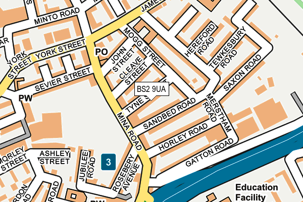 BS2 9UA map - OS OpenMap – Local (Ordnance Survey)