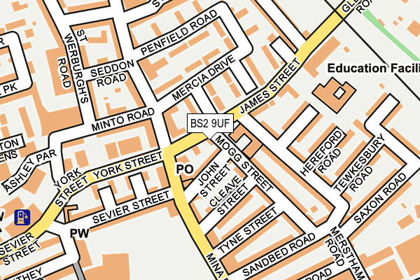 BS2 9UF map - OS OpenMap – Local (Ordnance Survey)