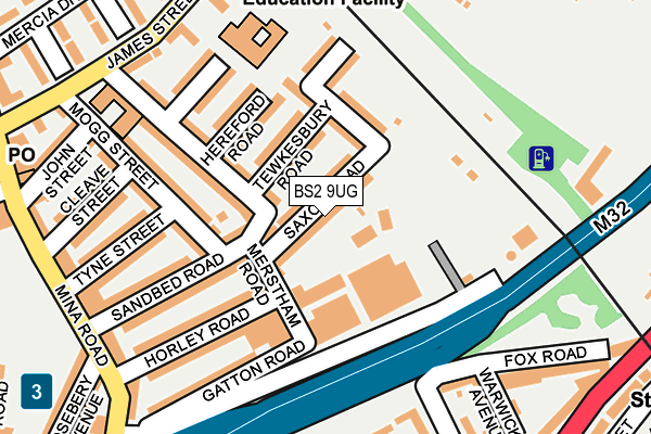 BS2 9UG map - OS OpenMap – Local (Ordnance Survey)