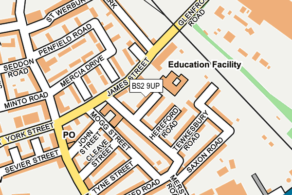 BS2 9UP map - OS OpenMap – Local (Ordnance Survey)