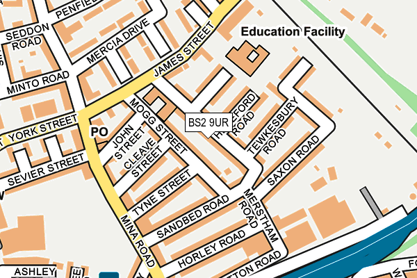 BS2 9UR map - OS OpenMap – Local (Ordnance Survey)