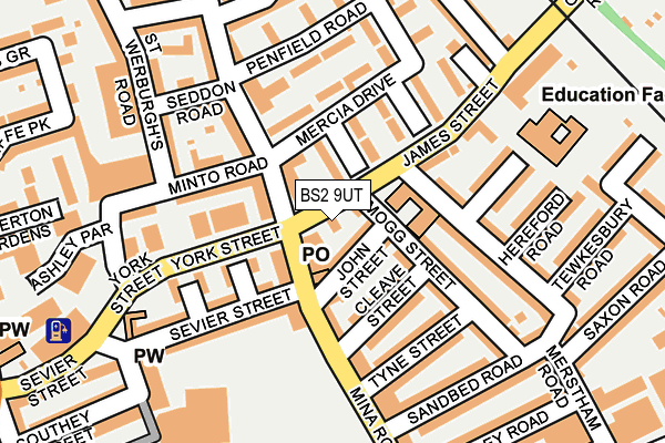 BS2 9UT map - OS OpenMap – Local (Ordnance Survey)