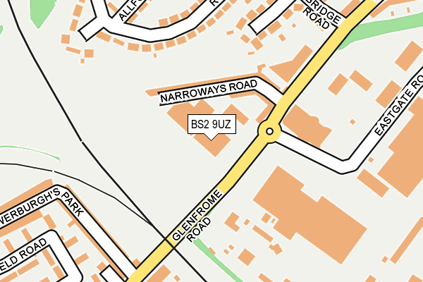 BS2 9UZ map - OS OpenMap – Local (Ordnance Survey)