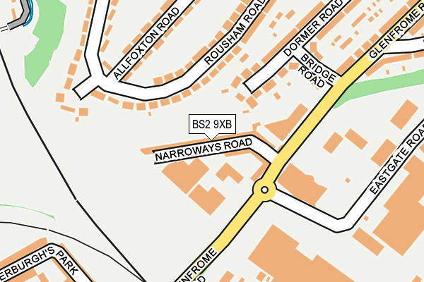 BS2 9XB map - OS OpenMap – Local (Ordnance Survey)