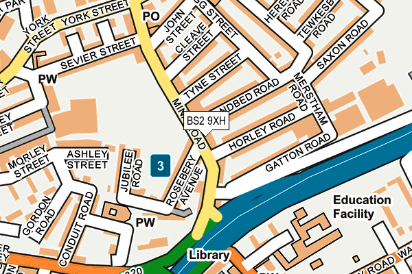 BS2 9XH map - OS OpenMap – Local (Ordnance Survey)