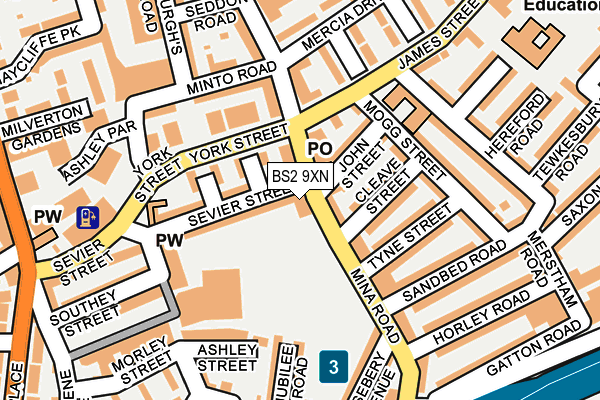 BS2 9XN map - OS OpenMap – Local (Ordnance Survey)