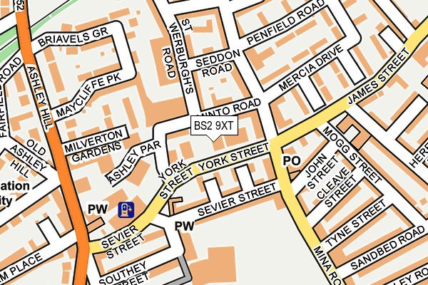 BS2 9XT map - OS OpenMap – Local (Ordnance Survey)