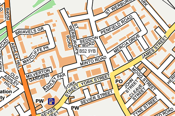 BS2 9YB map - OS OpenMap – Local (Ordnance Survey)