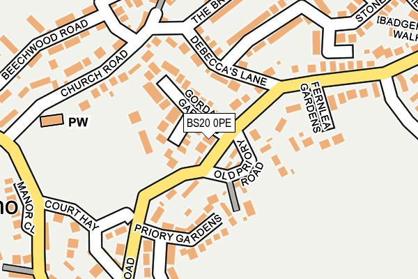 BS20 0PE map - OS OpenMap – Local (Ordnance Survey)