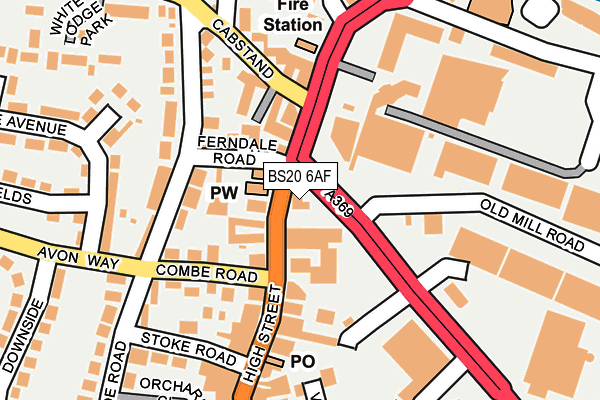 BS20 6AF map - OS OpenMap – Local (Ordnance Survey)