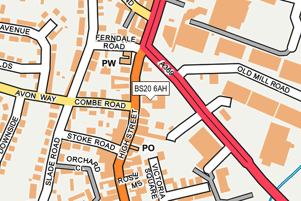 BS20 6AH map - OS OpenMap – Local (Ordnance Survey)