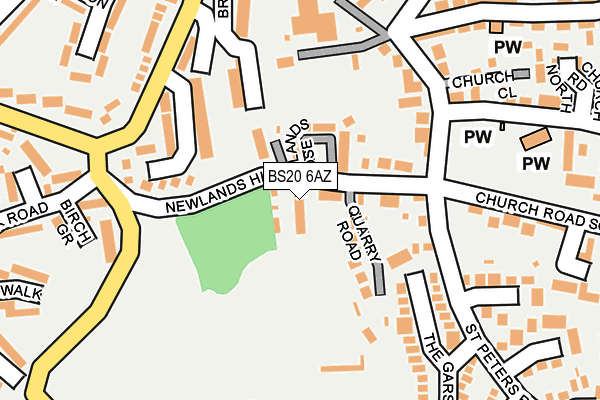 BS20 6AZ map - OS OpenMap – Local (Ordnance Survey)