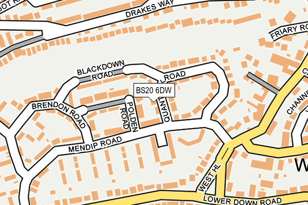 BS20 6DW map - OS OpenMap – Local (Ordnance Survey)