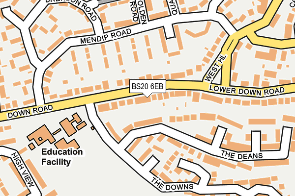 BS20 6EB map - OS OpenMap – Local (Ordnance Survey)