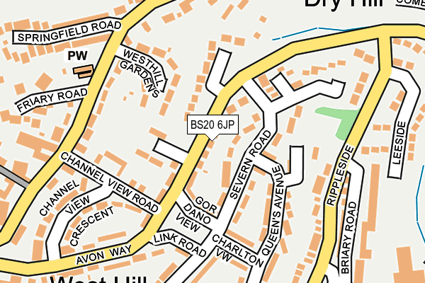 BS20 6JP map - OS OpenMap – Local (Ordnance Survey)