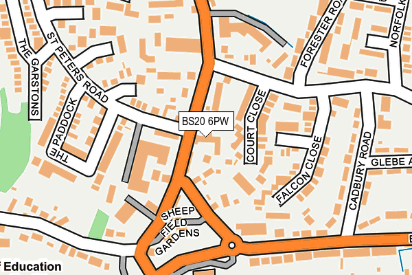 BS20 6PW map - OS OpenMap – Local (Ordnance Survey)