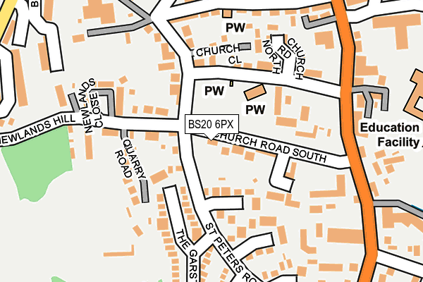 BS20 6PX map - OS OpenMap – Local (Ordnance Survey)