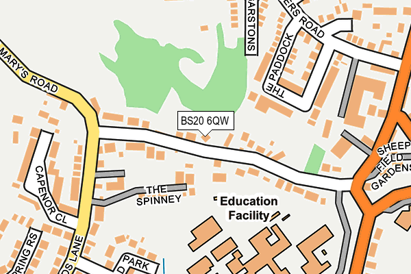 BS20 6QW map - OS OpenMap – Local (Ordnance Survey)