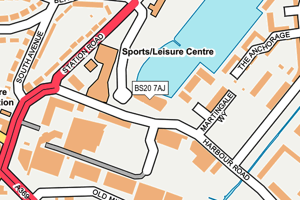 BS20 7AJ map - OS OpenMap – Local (Ordnance Survey)