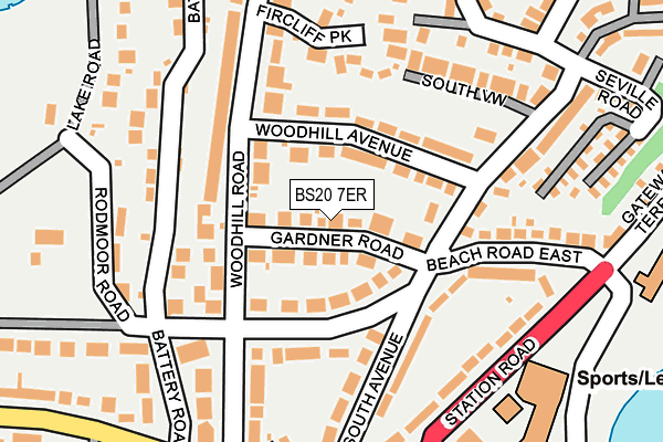 BS20 7ER map - OS OpenMap – Local (Ordnance Survey)