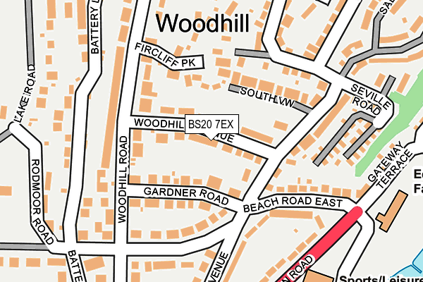 BS20 7EX map - OS OpenMap – Local (Ordnance Survey)