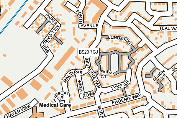 BS20 7GJ map - OS OpenMap – Local (Ordnance Survey)