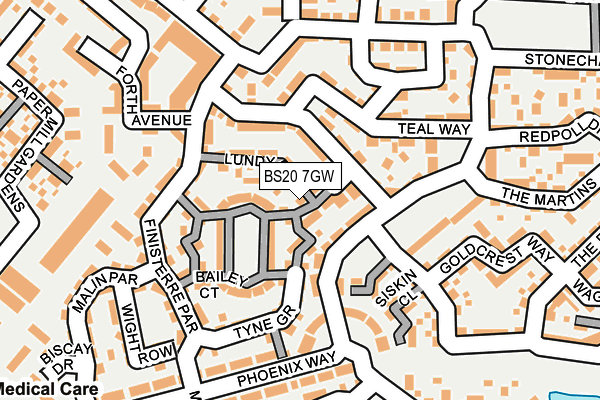 BS20 7GW map - OS OpenMap – Local (Ordnance Survey)