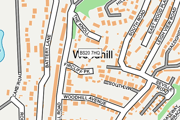 BS20 7HQ map - OS OpenMap – Local (Ordnance Survey)