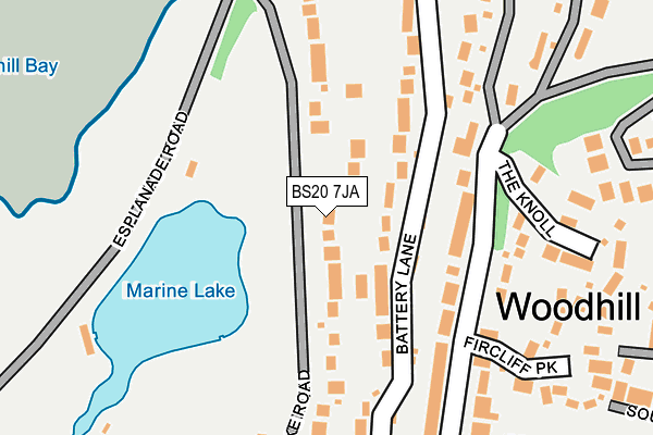BS20 7JA map - OS OpenMap – Local (Ordnance Survey)