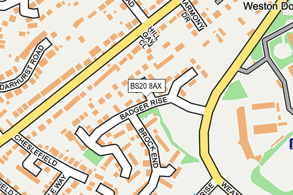 BS20 8AX map - OS OpenMap – Local (Ordnance Survey)