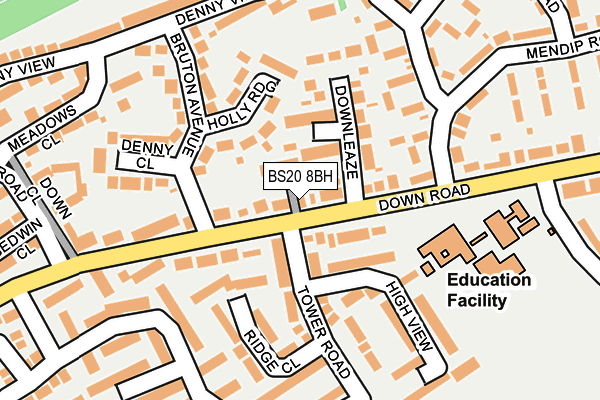BS20 8BH map - OS OpenMap – Local (Ordnance Survey)