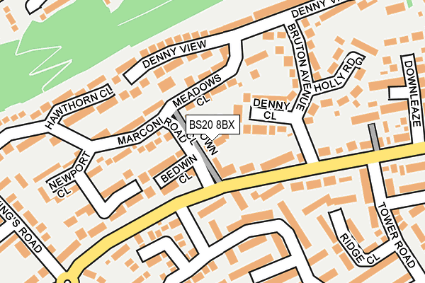 BS20 8BX map - OS OpenMap – Local (Ordnance Survey)