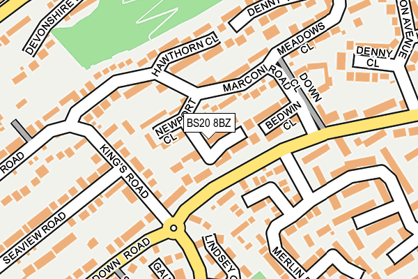 BS20 8BZ map - OS OpenMap – Local (Ordnance Survey)