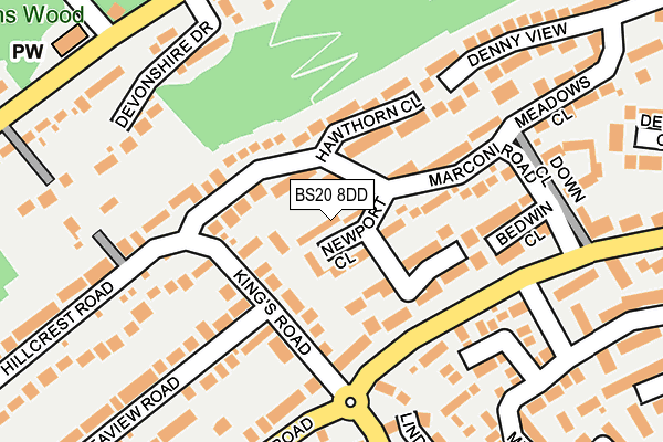BS20 8DD map - OS OpenMap – Local (Ordnance Survey)