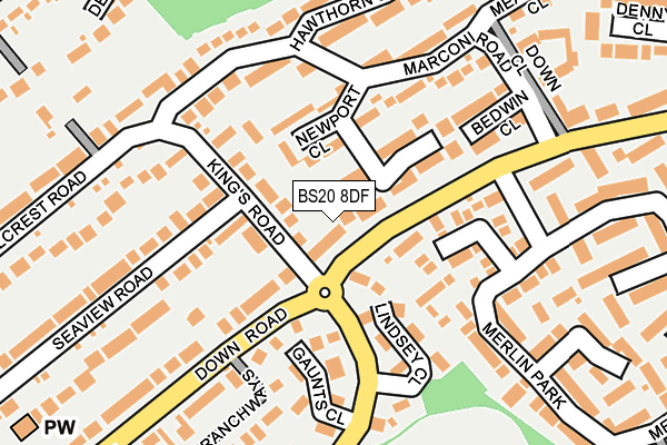 BS20 8DF map - OS OpenMap – Local (Ordnance Survey)